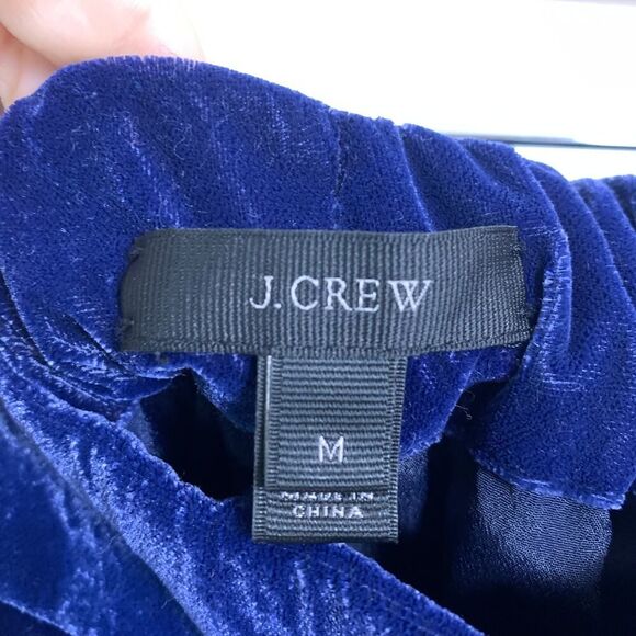 J. Crew Blue Velvet Peplum Mini Skirt w/pockets Size M - Picture 3 of 8